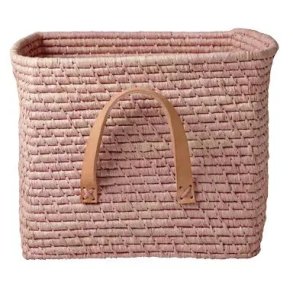 RICE Kurv H25 cm, Soft Pink