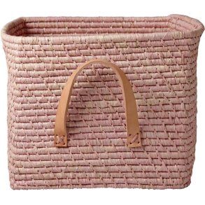 RICE Kurv H25 cm, Soft Pink