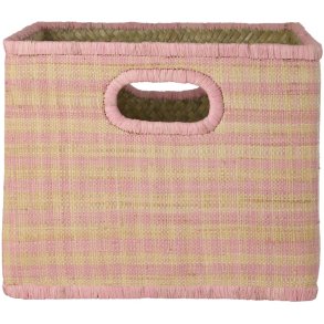 RICE Kurv 30x25 cm, Pink Checks