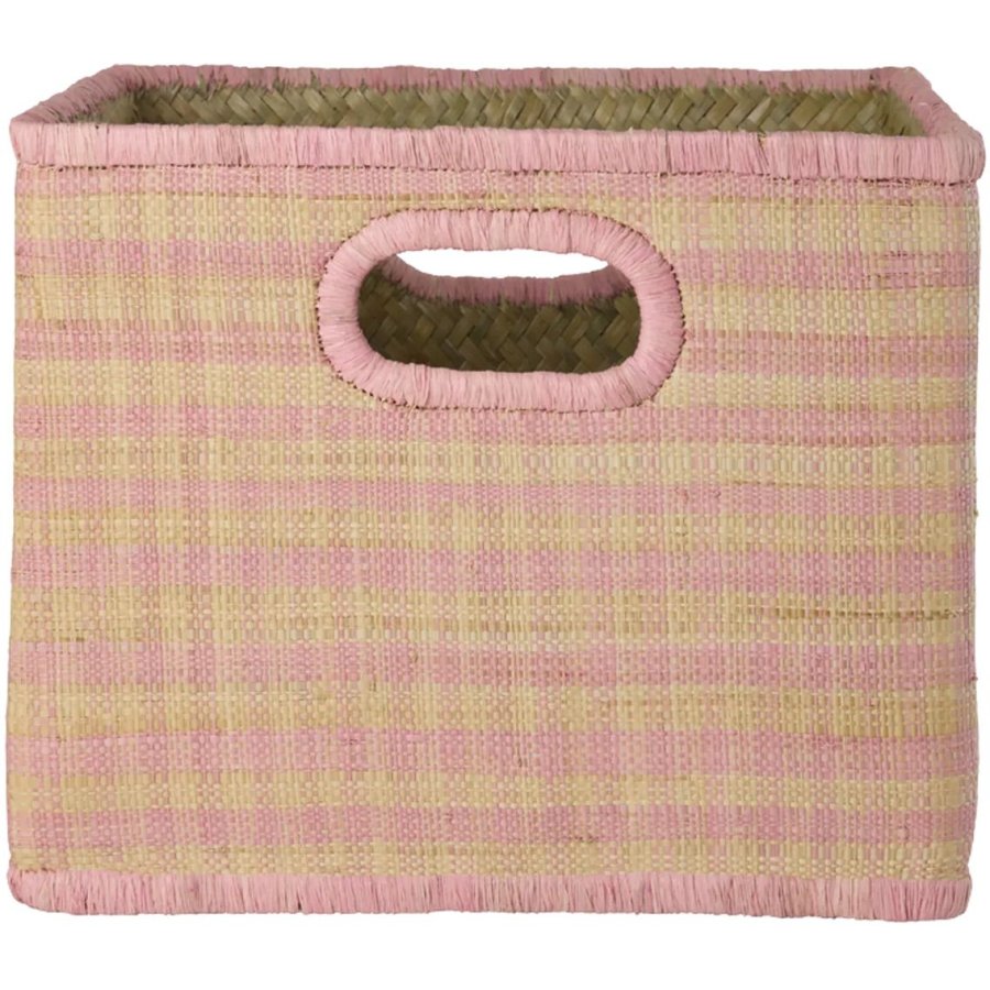 RICE Kurv 30x25 cm, Pink Checks