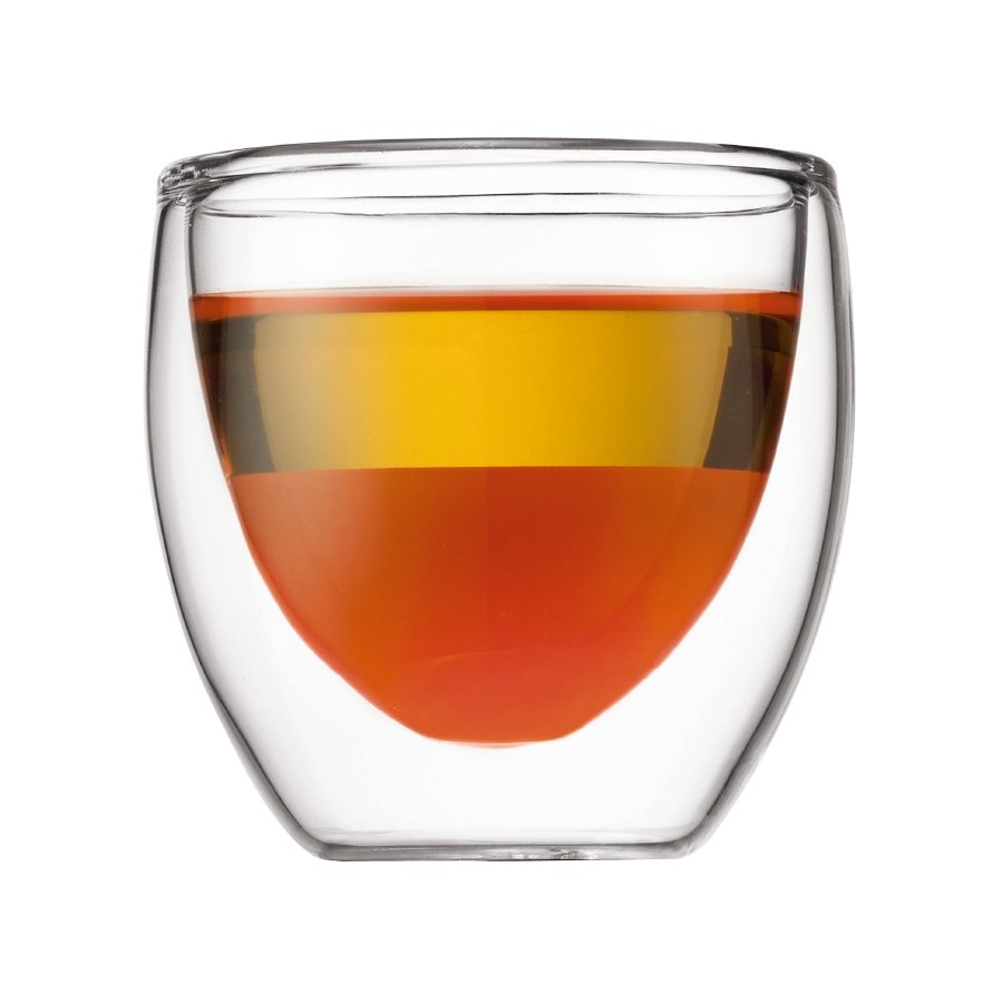 Bodum 2 stk. dobbeltvgget espresso glas, 0.08 l PAVINA, Transparent