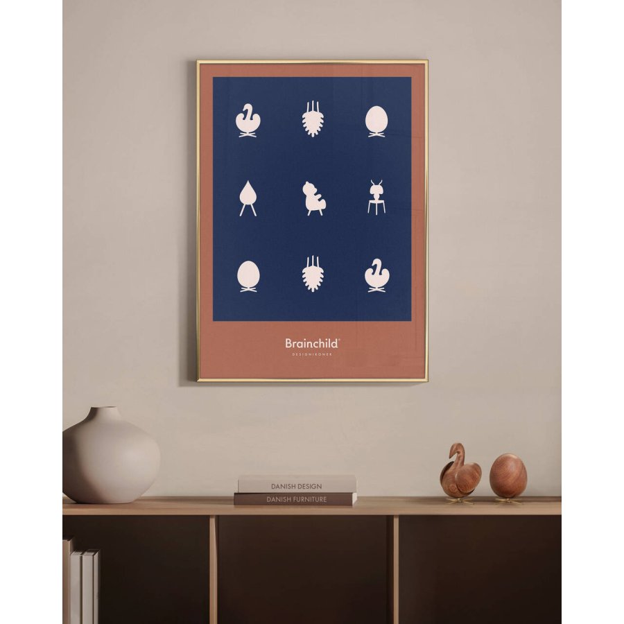 Brainchild Design Ikonen Poster 70x100 cm, Blau