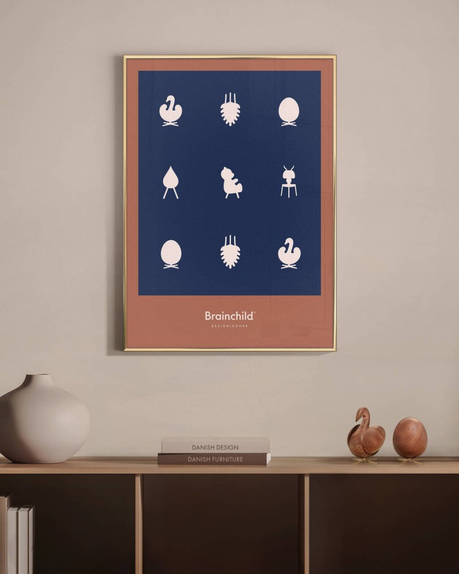 Brainchild Design Ikonen Poster 70x100 cm, Blau