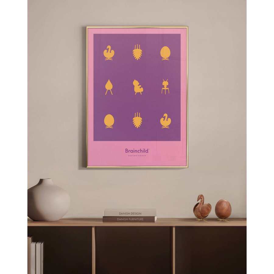 Brainchild Design Ikonen Poster 50x70 cm, Rosa