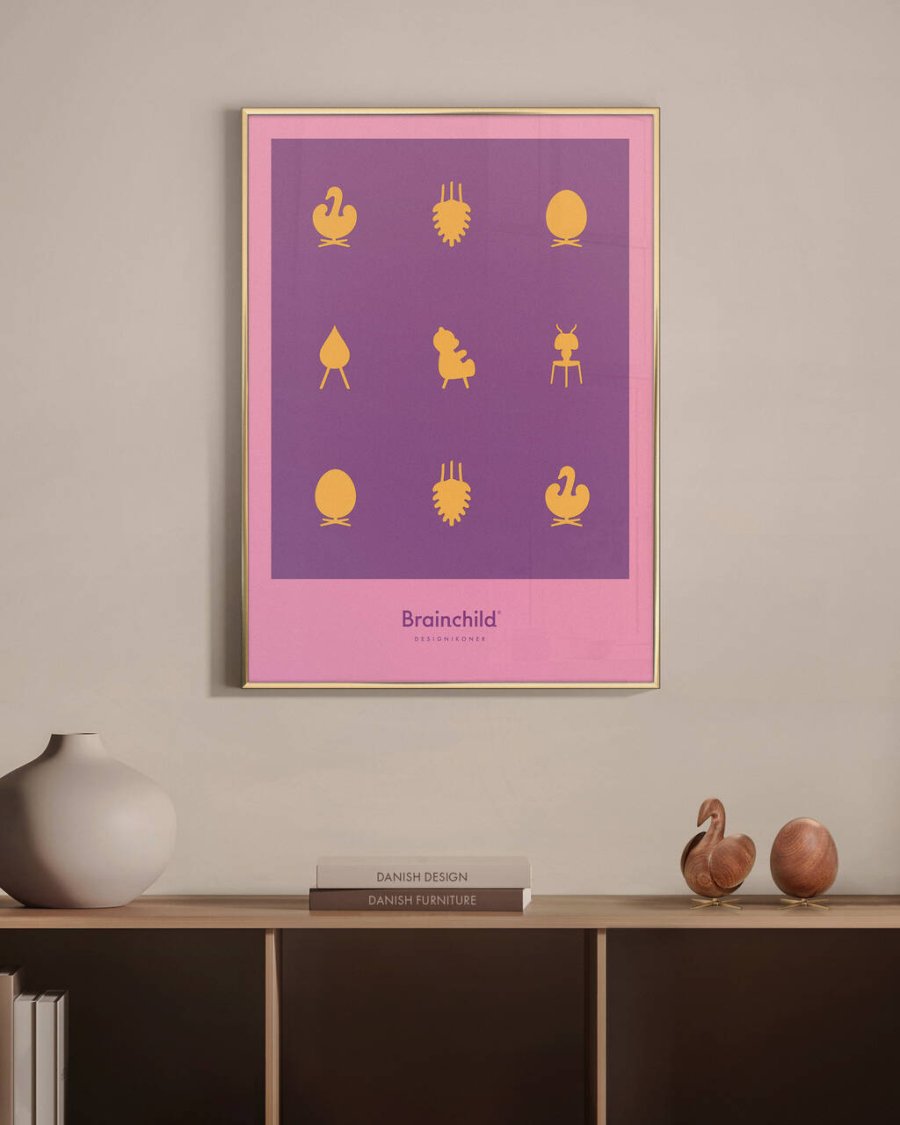 Brainchild Design Ikonen Poster 50x70 cm, Rosa