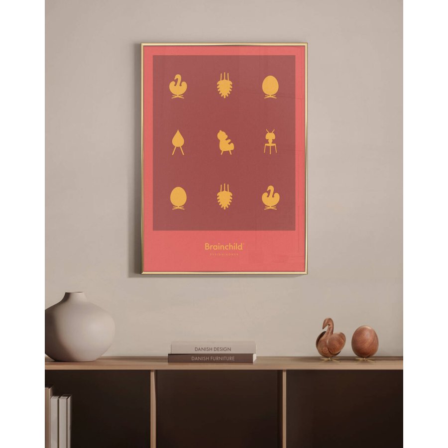 Brainchild Design Ikonen Poster 50x70 cm, Rot