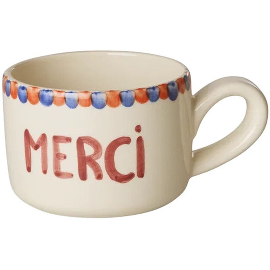 RICE Hand-Painted Cappuccino Kop 20 cl, Merci