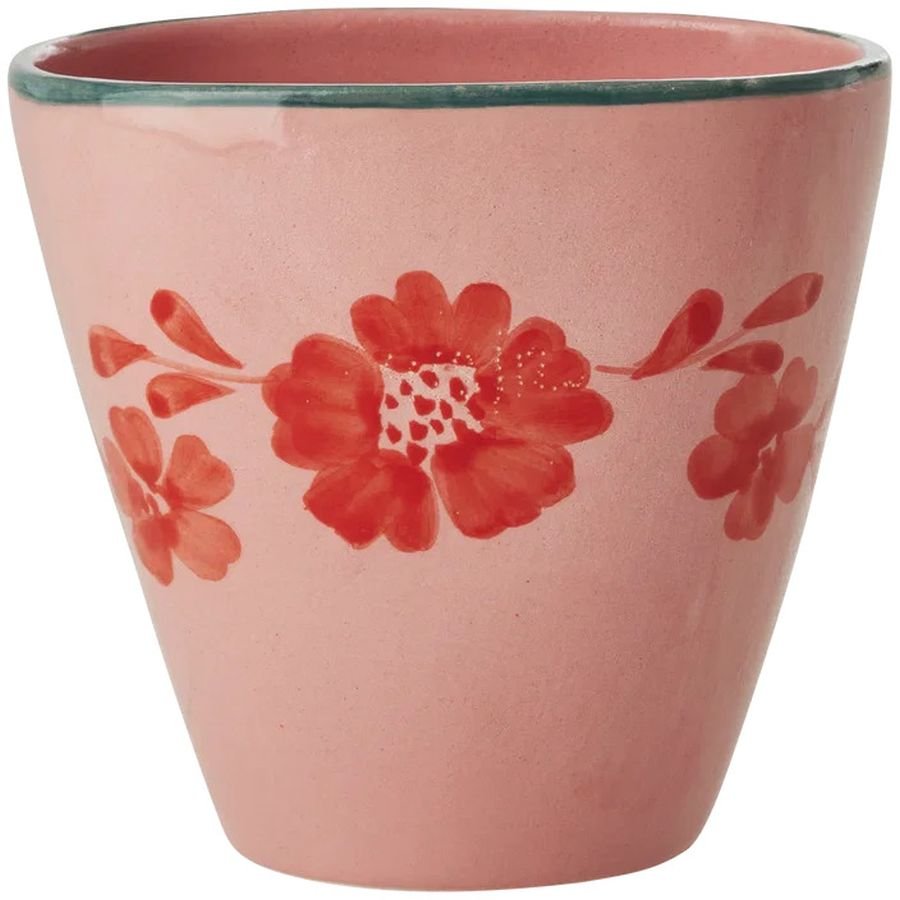 RICE Hand-Painted Krus 30 cl, Flower Vine/Pink