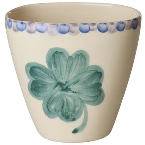 RICE Hand-Painted Krus 30 cl, Good Luck Clover/Beige