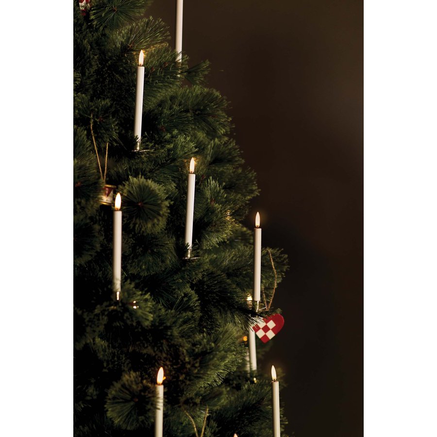 Uyuni Lighting Juletrslys m. Klips LED 4 stk. 1,3xH13,8 cm, Hvid Plastik