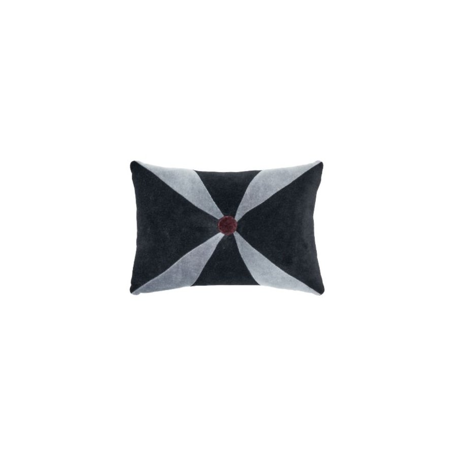 Cozy Living Viana Patchwork-Kissen 32x20 cm, Noir