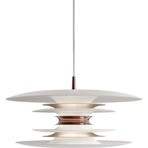 Belid Diablo Pendel Ø50 cm, Mat Hvid/Rose Silver