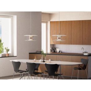 Belid Diablo Pendel Ø50 cm, Mat Hvid/Rose Silver