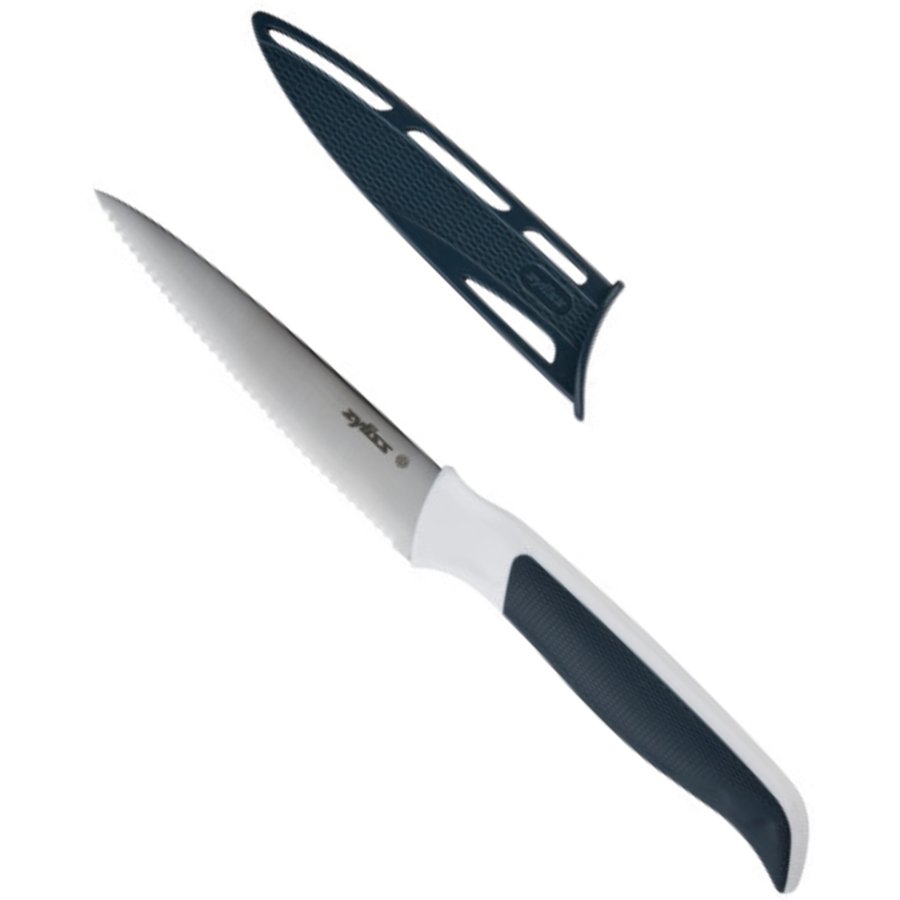 Zyliss Comfort Wellenschliff Messer 10,5 cm, Wei/Grau