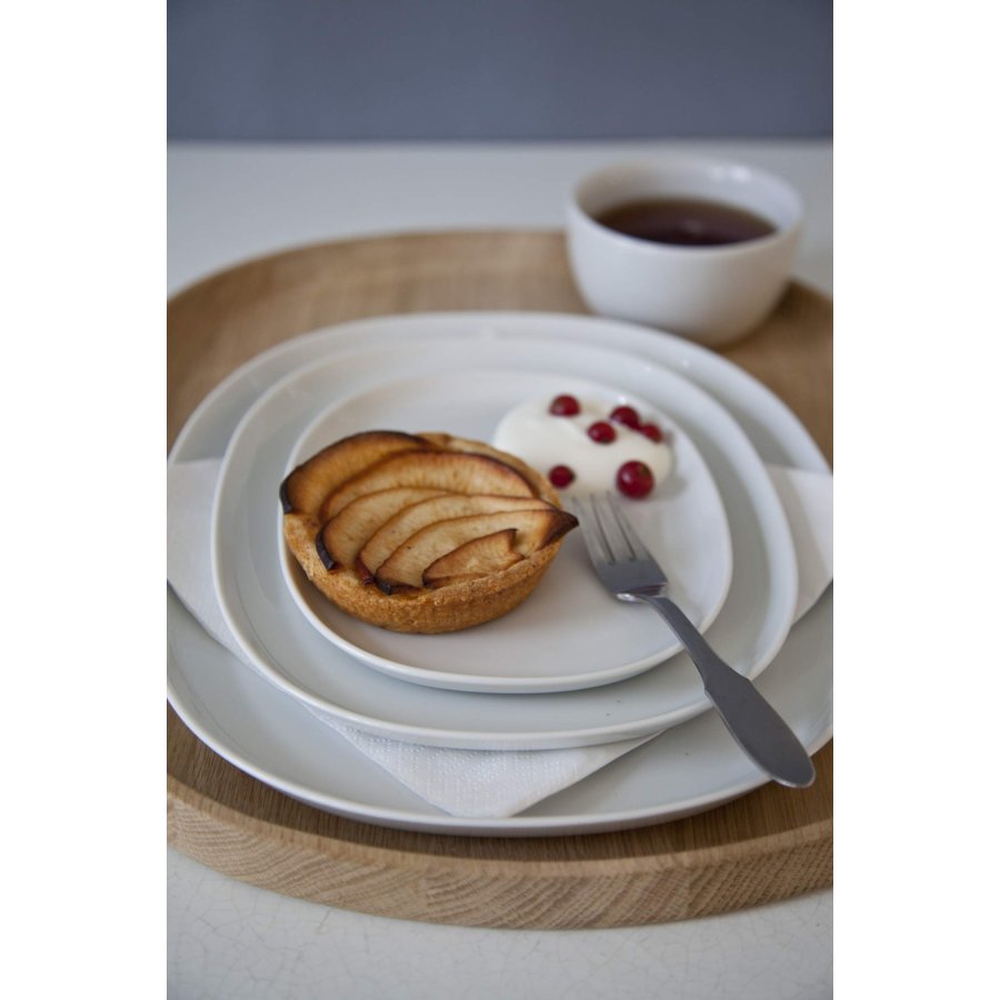 Piet Hein Superellipse Tallerken m. Plateau 19 cm, Hvid