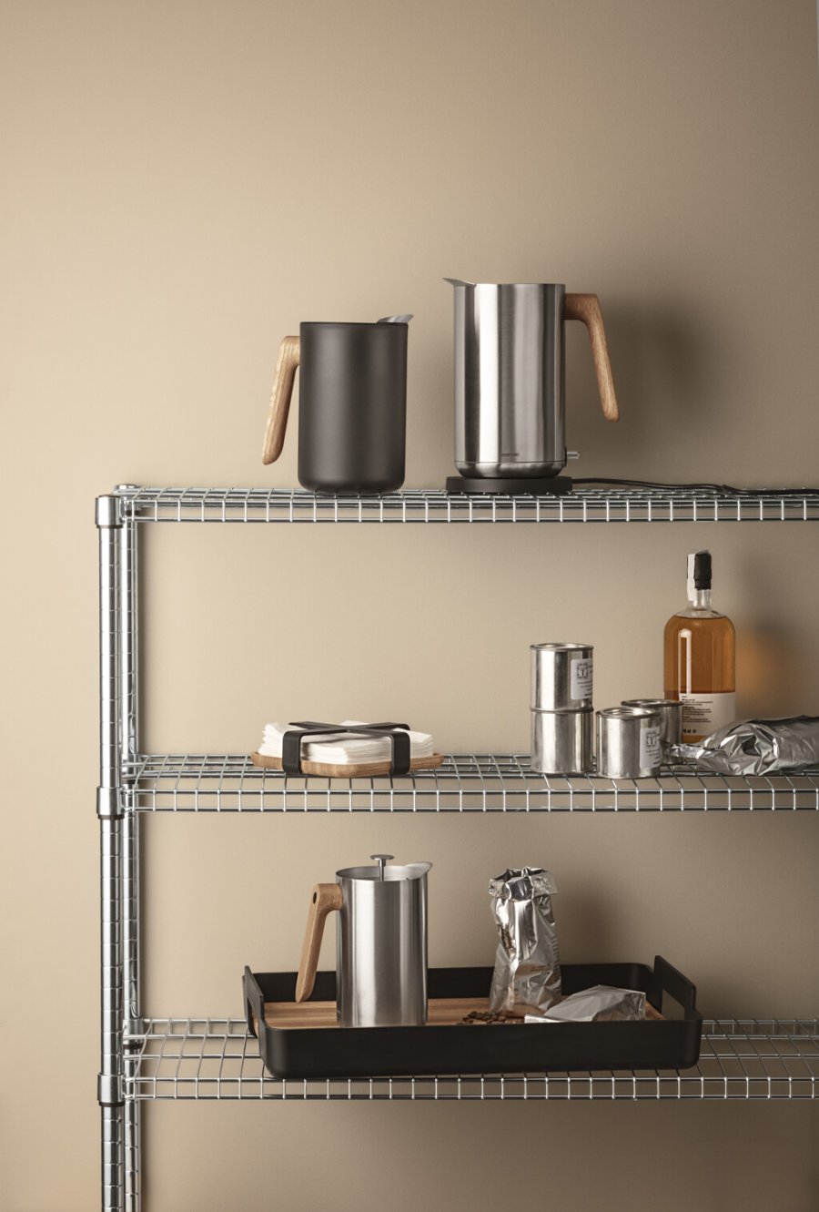 Eva Solo Nordic Kitchen Kaffeebereiter mit Isolierwirkung 1,0 L, Stahl/Eiche