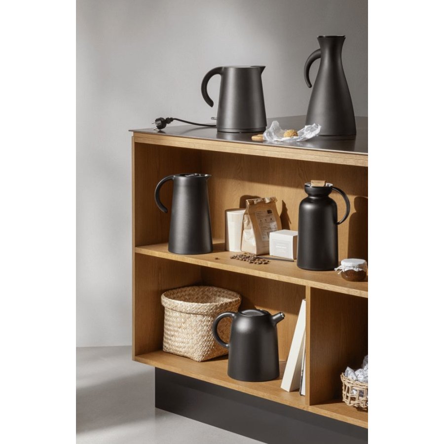 Eva Solo Thermoskan met Drupvrije Rand 1 L, Mat Zwart