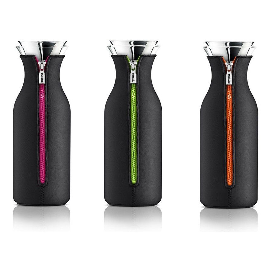 Eva Solo Kleskabskaraffel 1,0 l, Med neoprendragt, black/orange