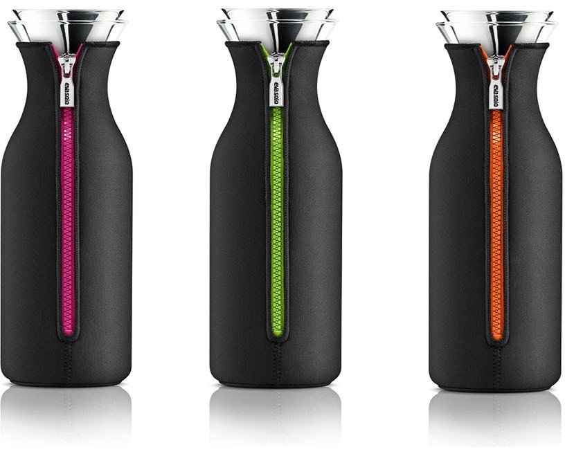 Eva Solo Kleskabskaraffel 1,0 l, Med neoprendragt, black/orange