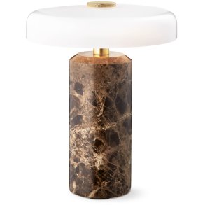 Design By Us Trip Trådløs Bordlampe H21 cm, Dark Emperador/Opal