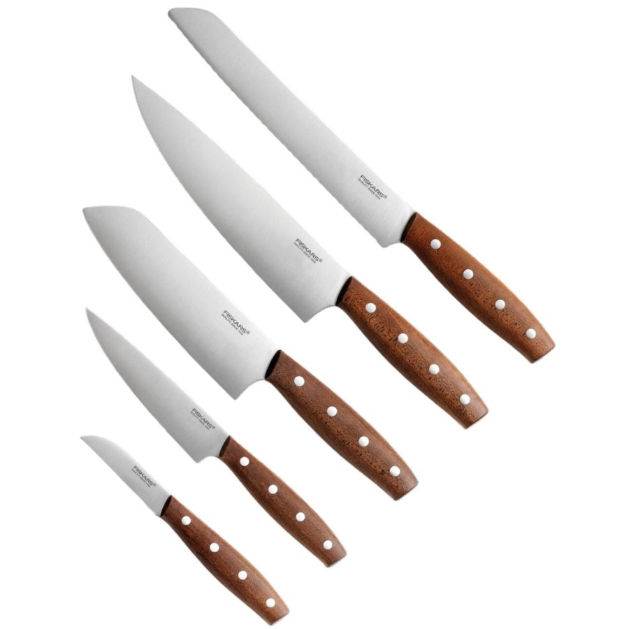 Fiskars Norr Messerset 5-teilig, Stahl/Ahornholz