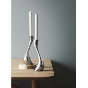 Georg Jensen Cobra Lysestage 2 stk. 24 cm, Blankt Stål