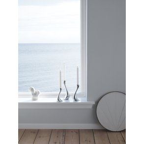 Georg Jensen Cobra Lysestage 2 stk. 16 cm, Blankt Stål