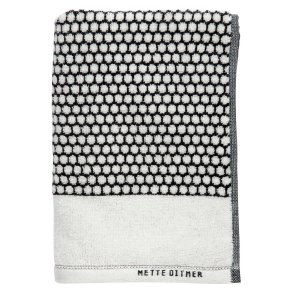 Mette Ditmer Grid Håndklæder 2 stk. 38x60 cm, Sort/Off-white