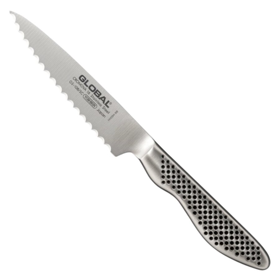 Global GS-108/SC Skr�llekniv Takket 11,5 cm, St�l