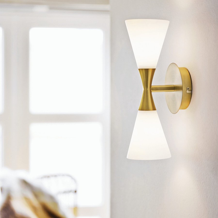 Herstal Harlekin Duo V�glampe 32 cm, Messing