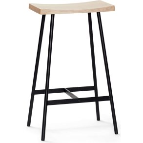 Andersen Furniture HC2 Barhocker 65 cm, Schwarzes Gestell/Sitzflche aus Wei Lackierter Eiche