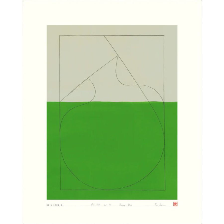 Hein Studio Art Print Collection 2038 One Line no. 03 40x50 cm, Gr�n/Sand