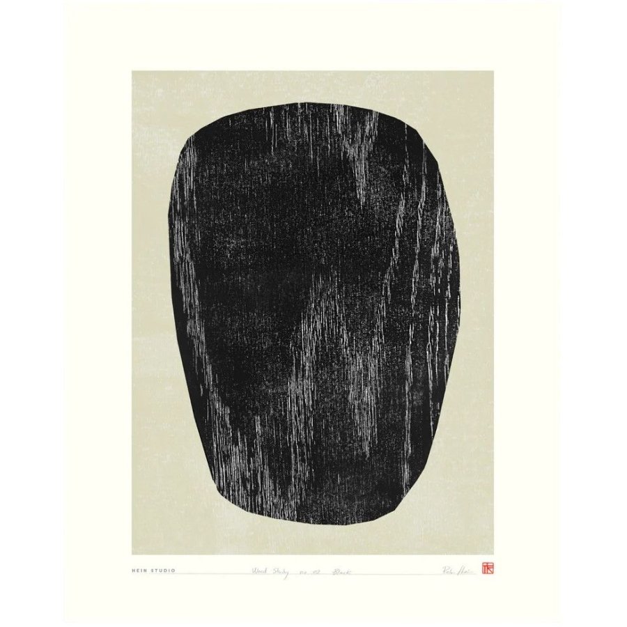 Hein Studio Art Print Collection 2049 Wood Study no. 02 40x50 cm, Sort