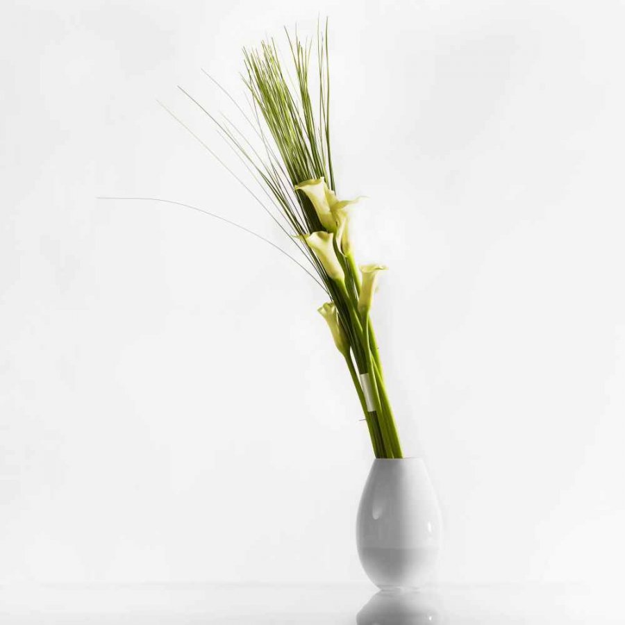 Holmegaard Cocoon Vase Hvid, 17 cm