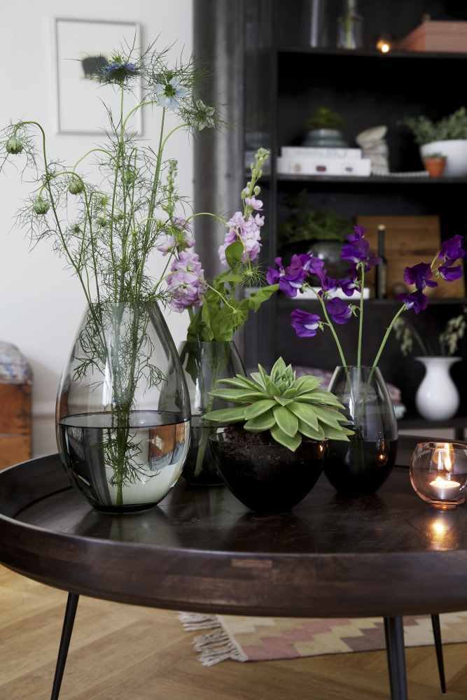 Holmegaard Cocoon Vase Smoke, 20,5 cm