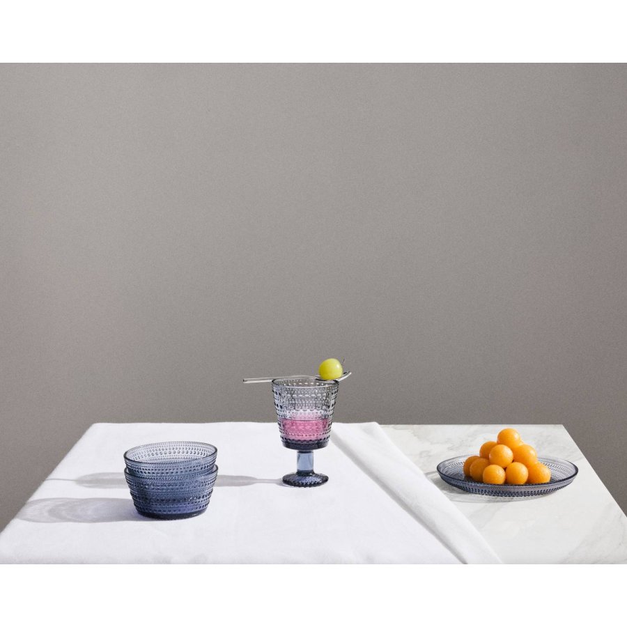 Iittala Kastehelmi Glas auf Fu&szlig; 2er Set 26 cl, Grau