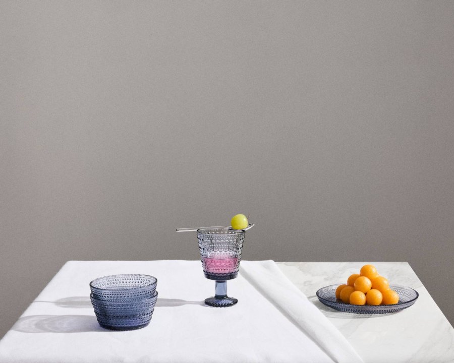Iittala Kastehelmi Glas auf Fu&szlig; 2er Set 26 cl, Grau