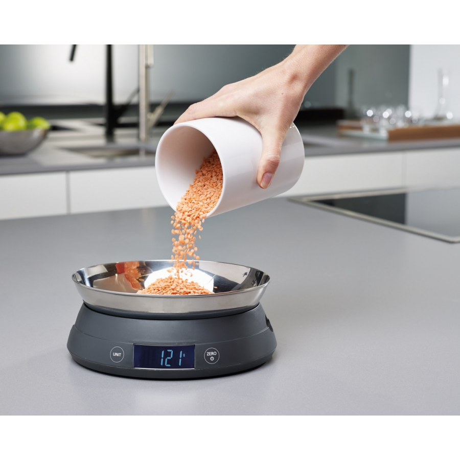 Joseph Joseph SwitchScale Kchenwaage, Grau/Stahl