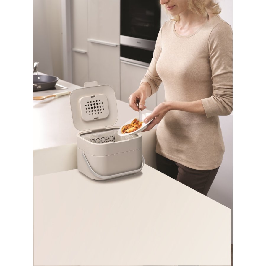 Joseph Joseph Stack Lebensmittel Mlleimer 4 L, Stone