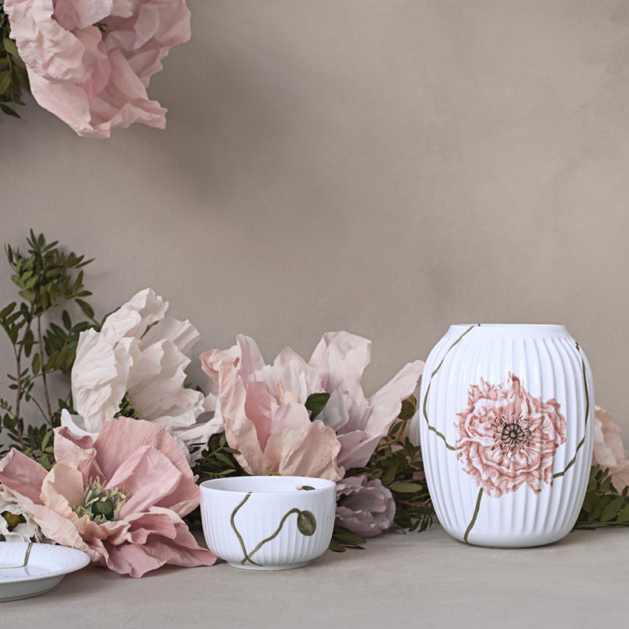 Kähler Hammershi Poppy Vase H21 cm, Hvid