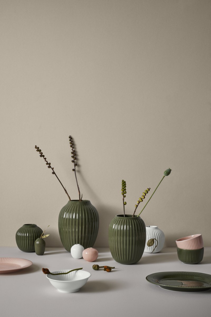 Kähler Hammershi Vase H13 cm, Mrk Grn