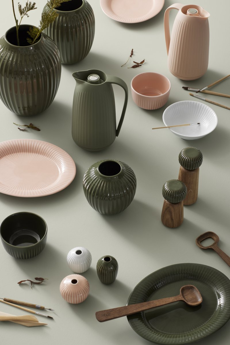 K&auml;hler Hammersh�i Minivase 3 stk, Hvid/Nude/Gr�n