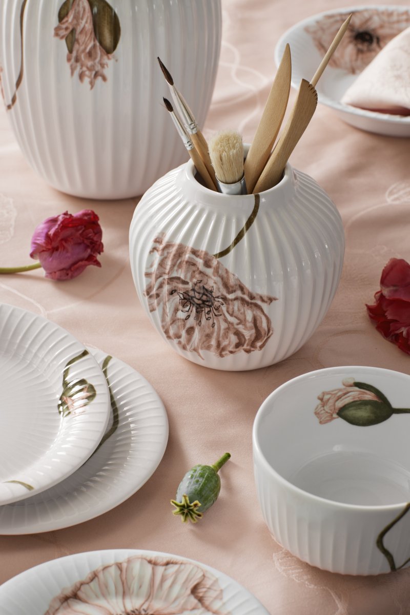 Kähler Hammershi Poppy Vase H13 cm, Hvid