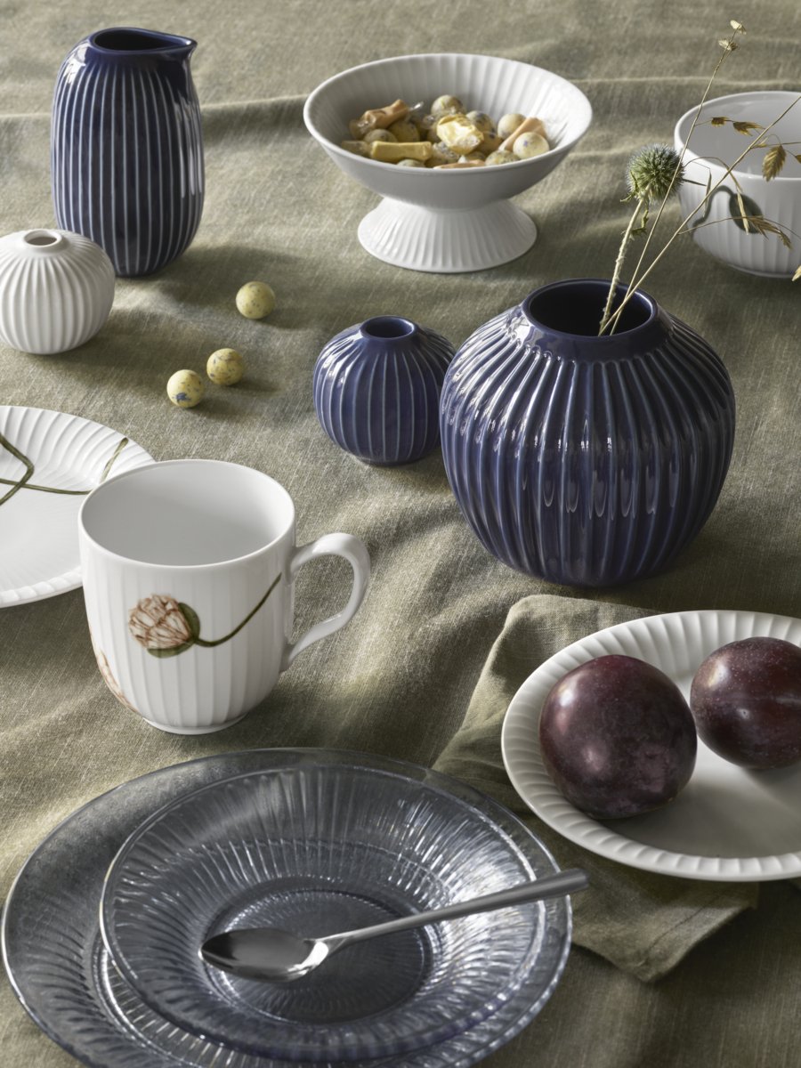 K&auml;hler Hammersh�i Vase H13 cm, Indigo