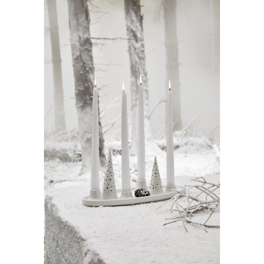 Kähler Nobili Oval Adventsstage 33x13 cm, Snehvid