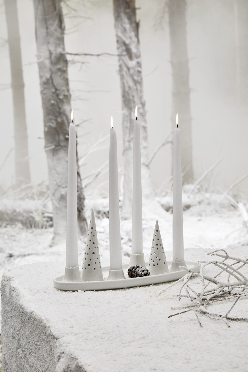 Kähler Nobili Oval Adventsstage 33x13 cm, Snehvid