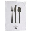 Kay Bojesen Geschirrtuch mit Besteckmotiv 2er Set, Weiß