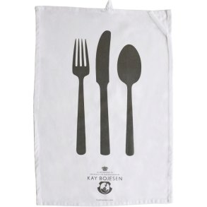 Kay Bojesen Viskestykke m. Bestikmotiv 2 stk, Hvid