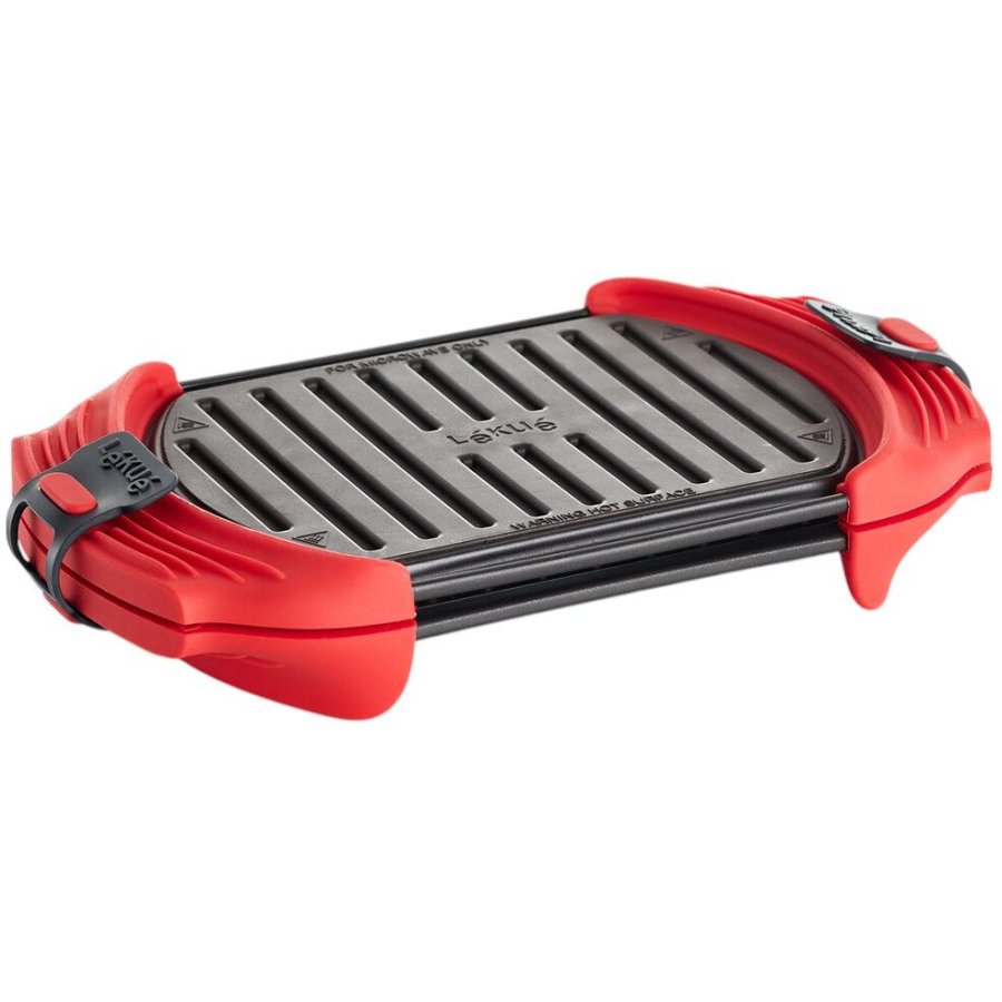Lku Grill til Mikroovn 25 cm, Rd/Sort