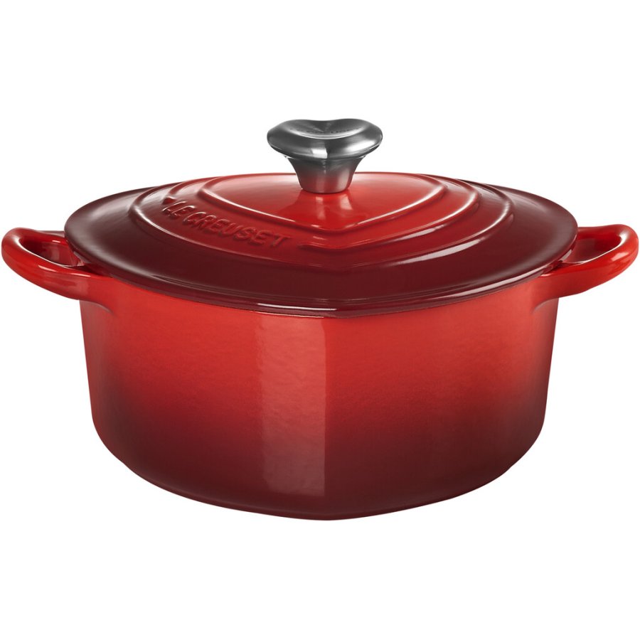 Le Creuset Hjertegryde m. Hjerteknop 20 cm/1,9 L, Cerise